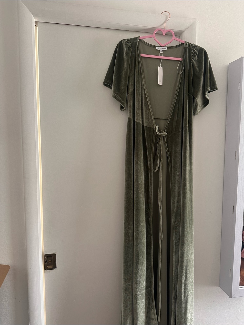 Baltic Born Sage Green Velvet Maxi Dress